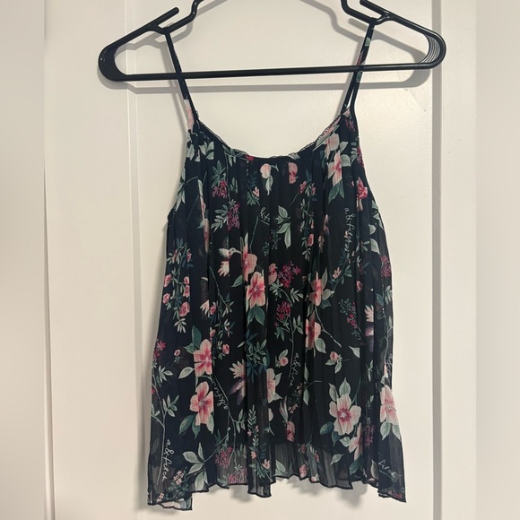 Abercrombie Kids Chiffon Floral Summer Tank Top Sleeveless Blouse Girls Sz 11/12 - Picture 1 of 10